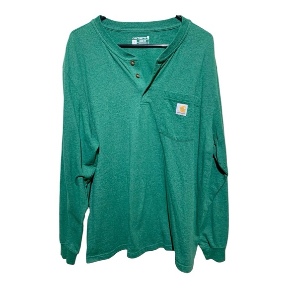 Carhartt Men's Forest Green Long Sleeve Tee - Picture 2 of 4